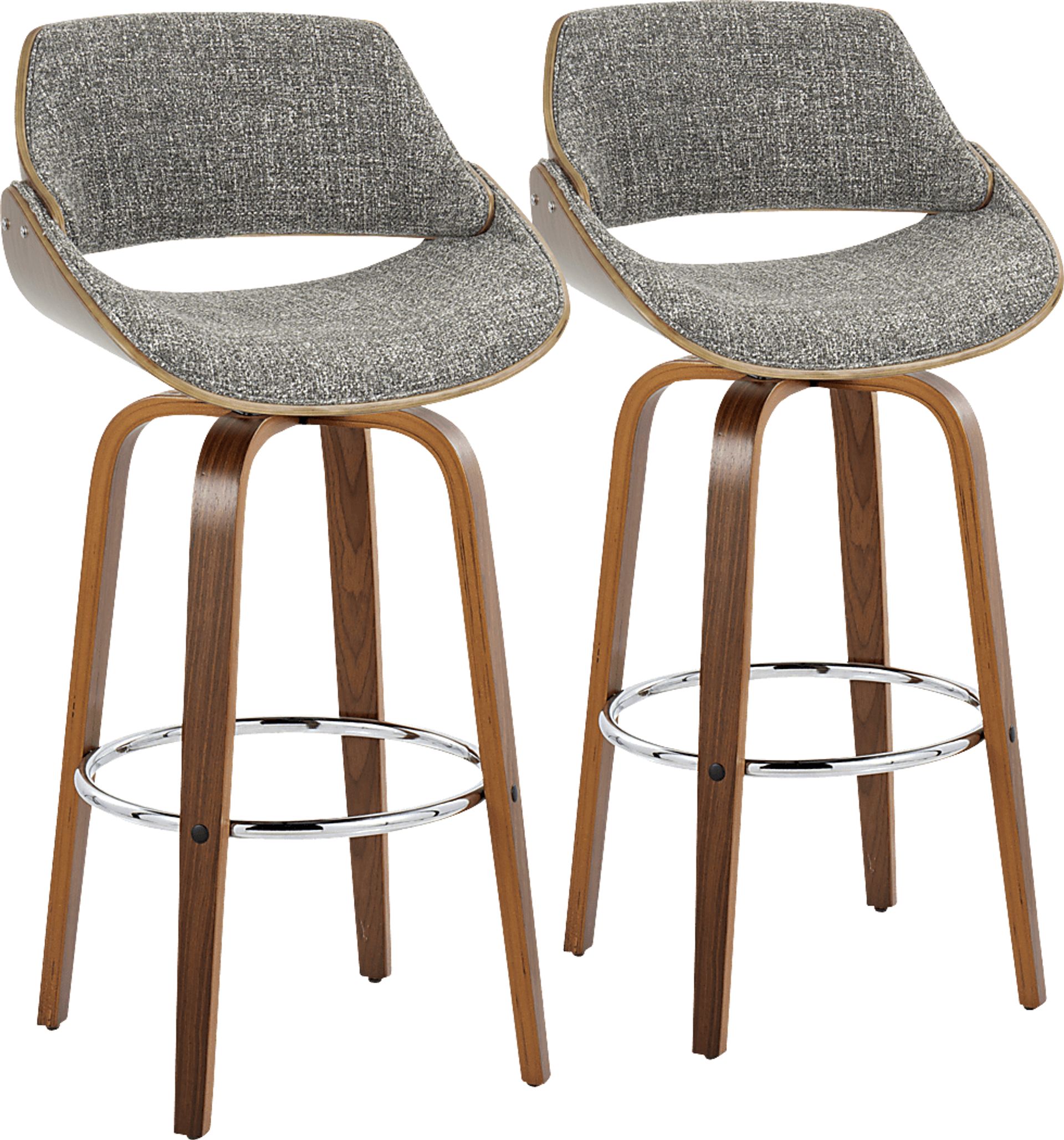 Torlina II Gray Swivel Barstool, Set of 2 - Image 1
