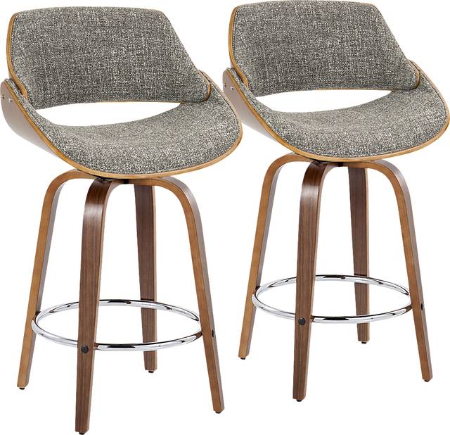Torlina II Gray Swivel Counter Height Stool, Set of 2 - Thumbnail - Image 1