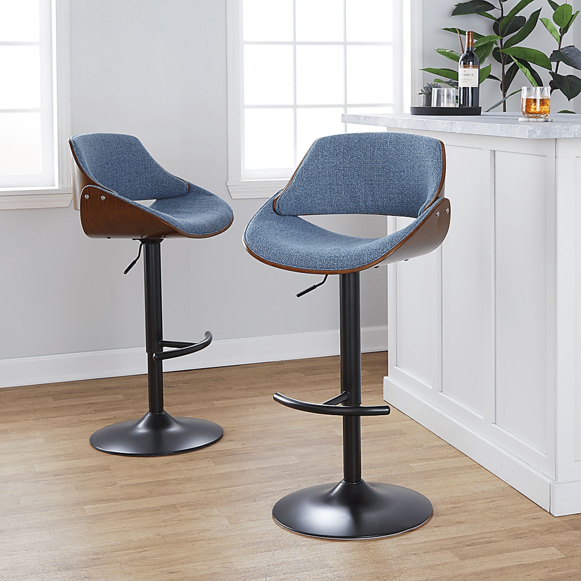 Torlina III Blue Adjustable Barstool, Set of 2 - Image 2
