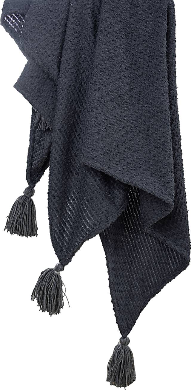 Tormi Charcoal Indoor/Outdoor Throw Blanket - Thumbnail - Image 3