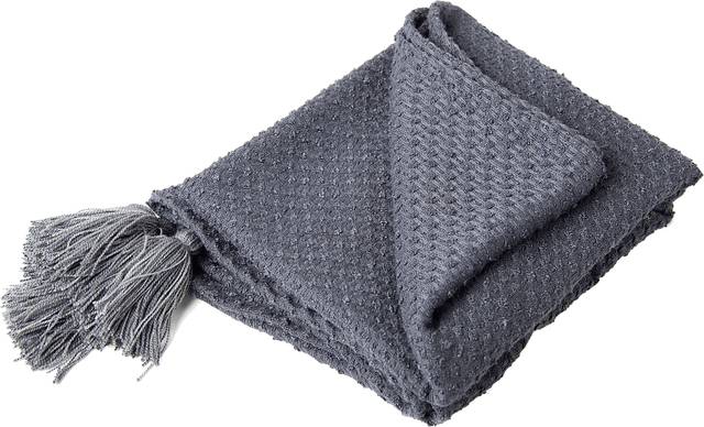 Tormi Charcoal Indoor/Outdoor Throw Blanket - Thumbnail - Image 1