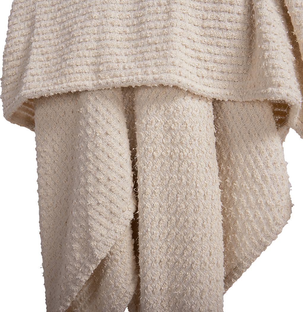 Tormi Cream Indoor/Outdoor Throw Blanket - Thumbnail 4
