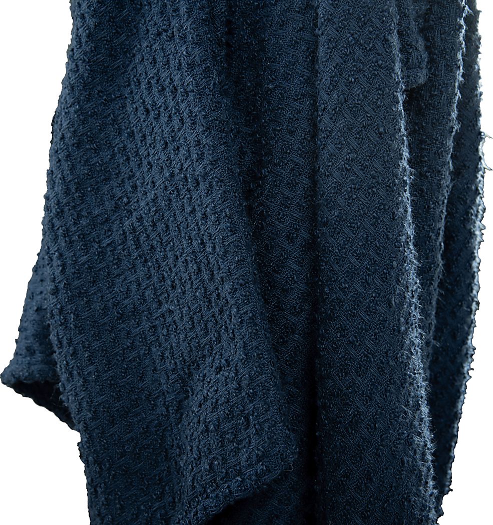 Tormi Navy Indoor/Outdoor Throw Blanket - Thumbnail 4