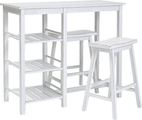 Torney White 3 Pc Counter Height Table Set