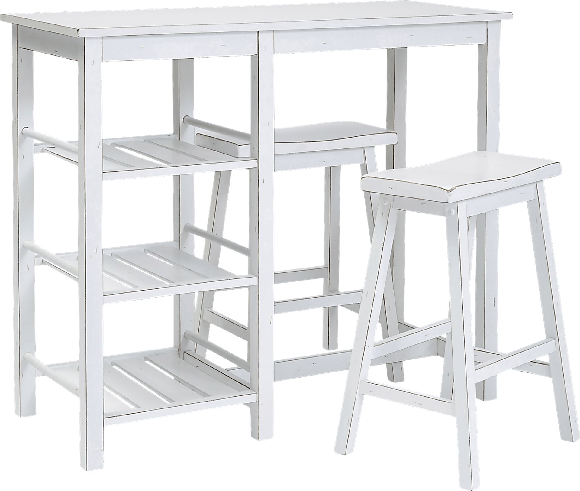 Torney White 3 Pc Counter Height Table Set - Image 1