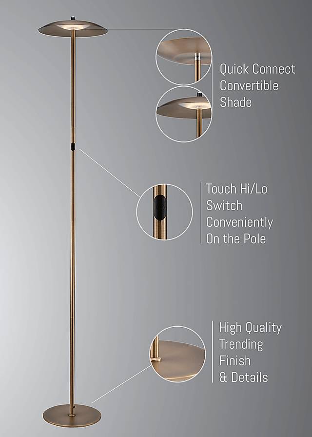 Toronto Way Brass Floor Lamp - Thumbnail - Image 7