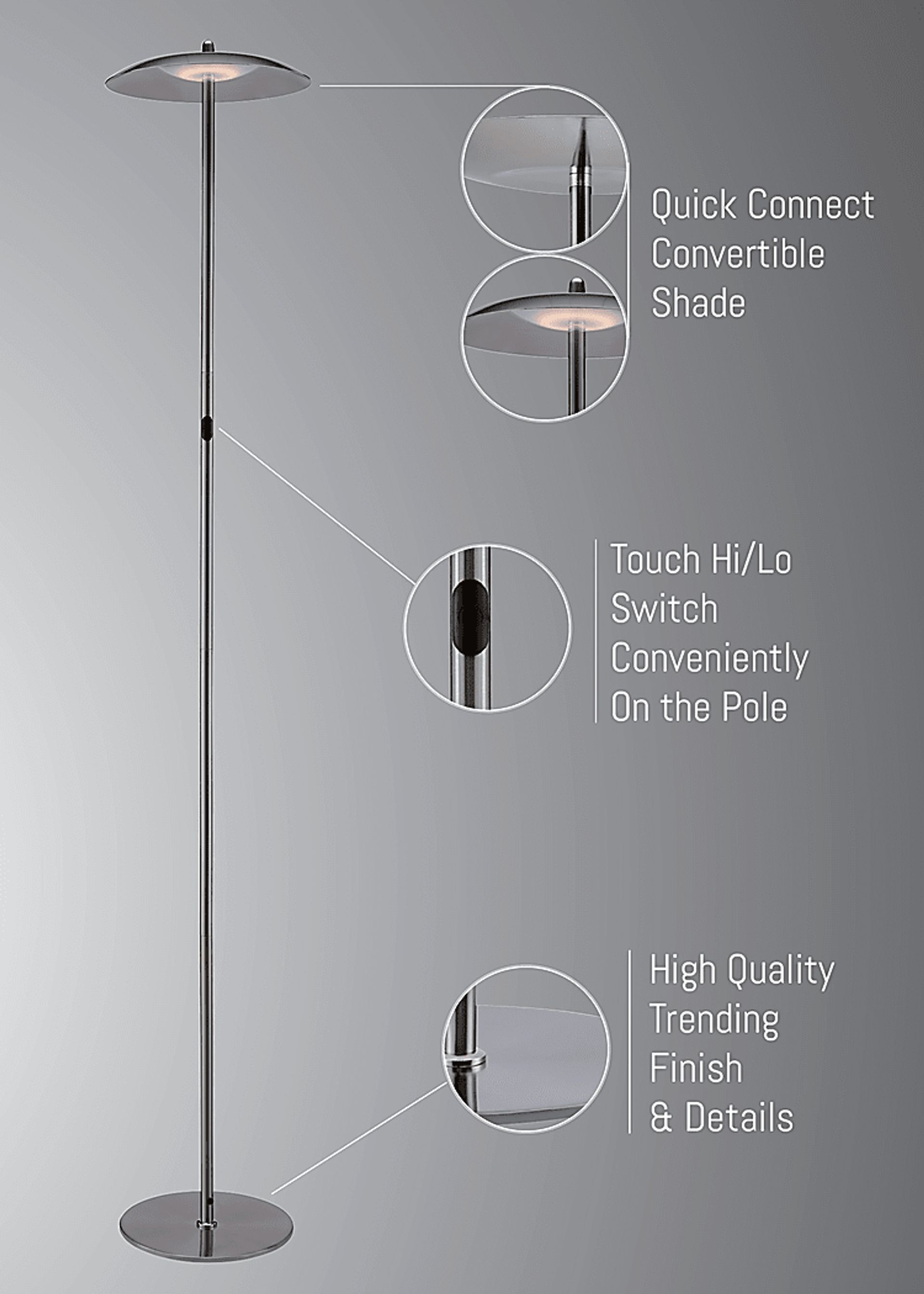 Toronto Way Silver Floor Lamp - Image 7