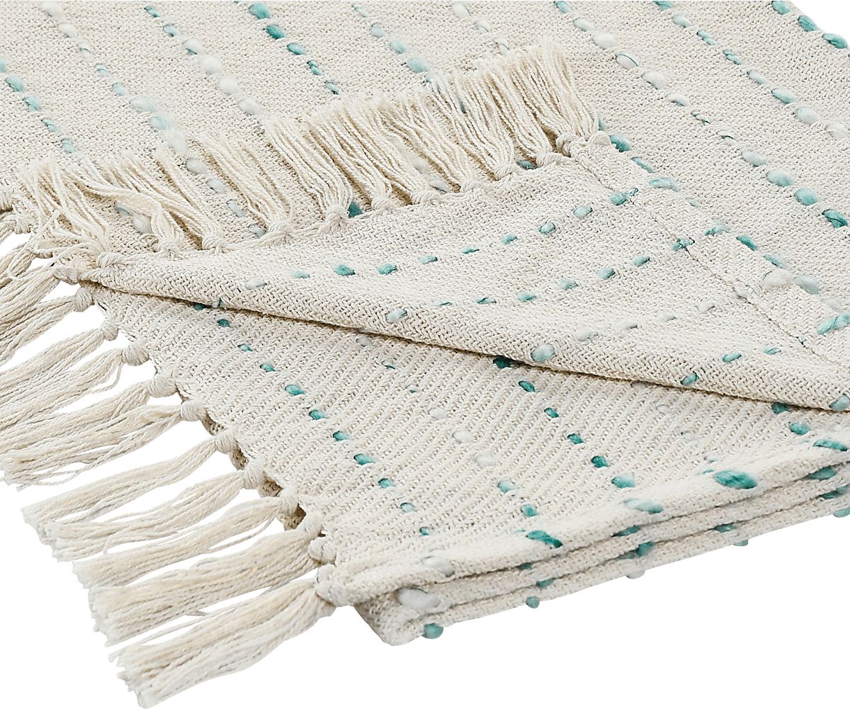 Torrent Cream,Teal Beige,Blue,Green Throw Blanket | Rooms to Go