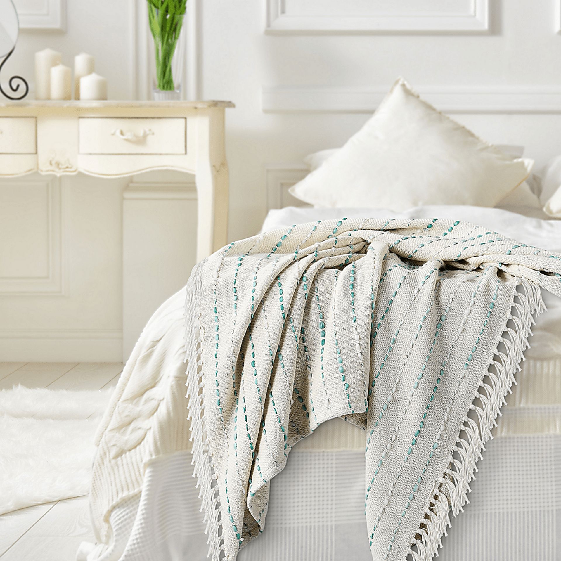 Torrent Cream Throw Blanket - Image 8