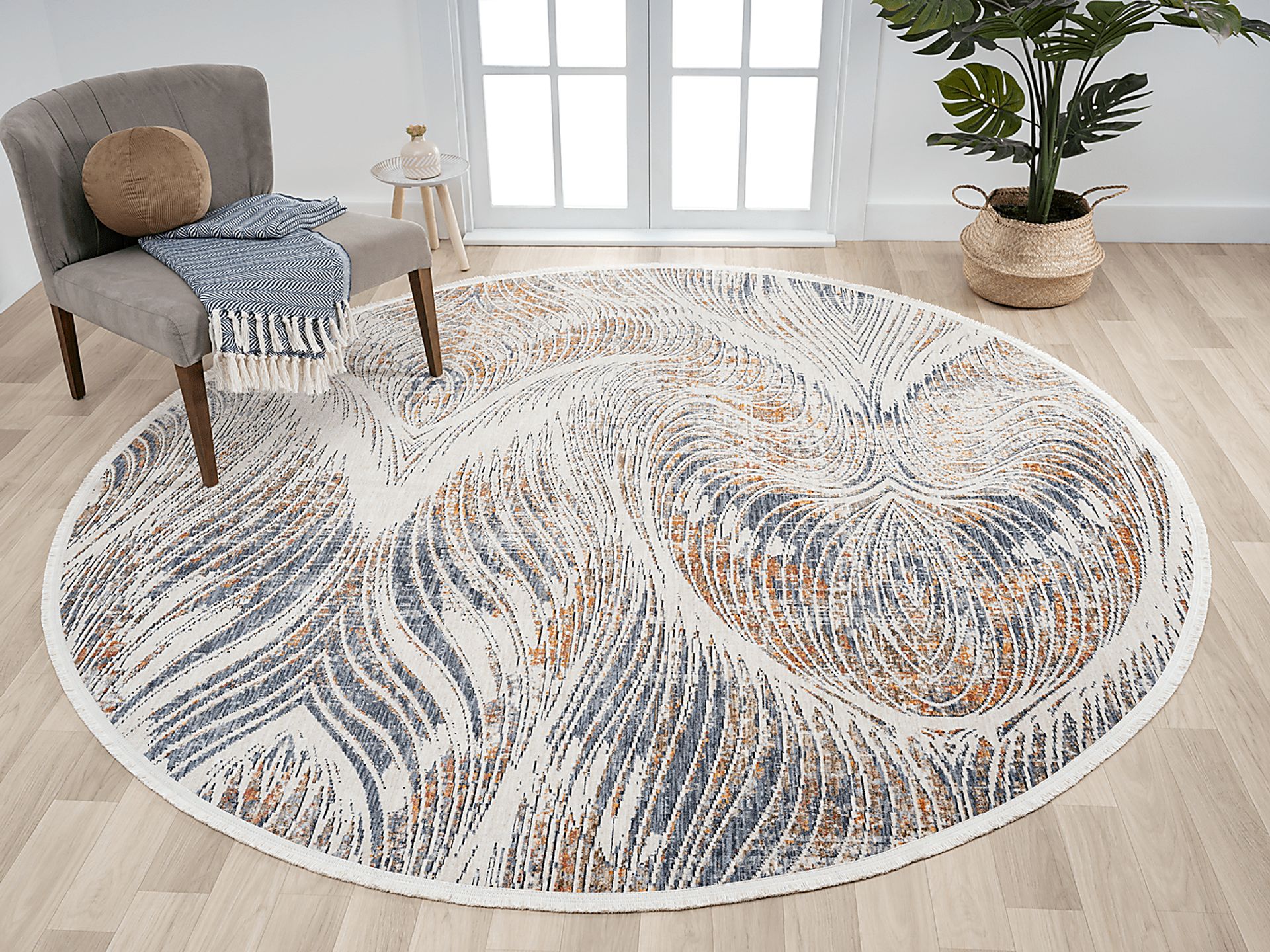 Torric Ivory 7'10 Round Rug - Image 3