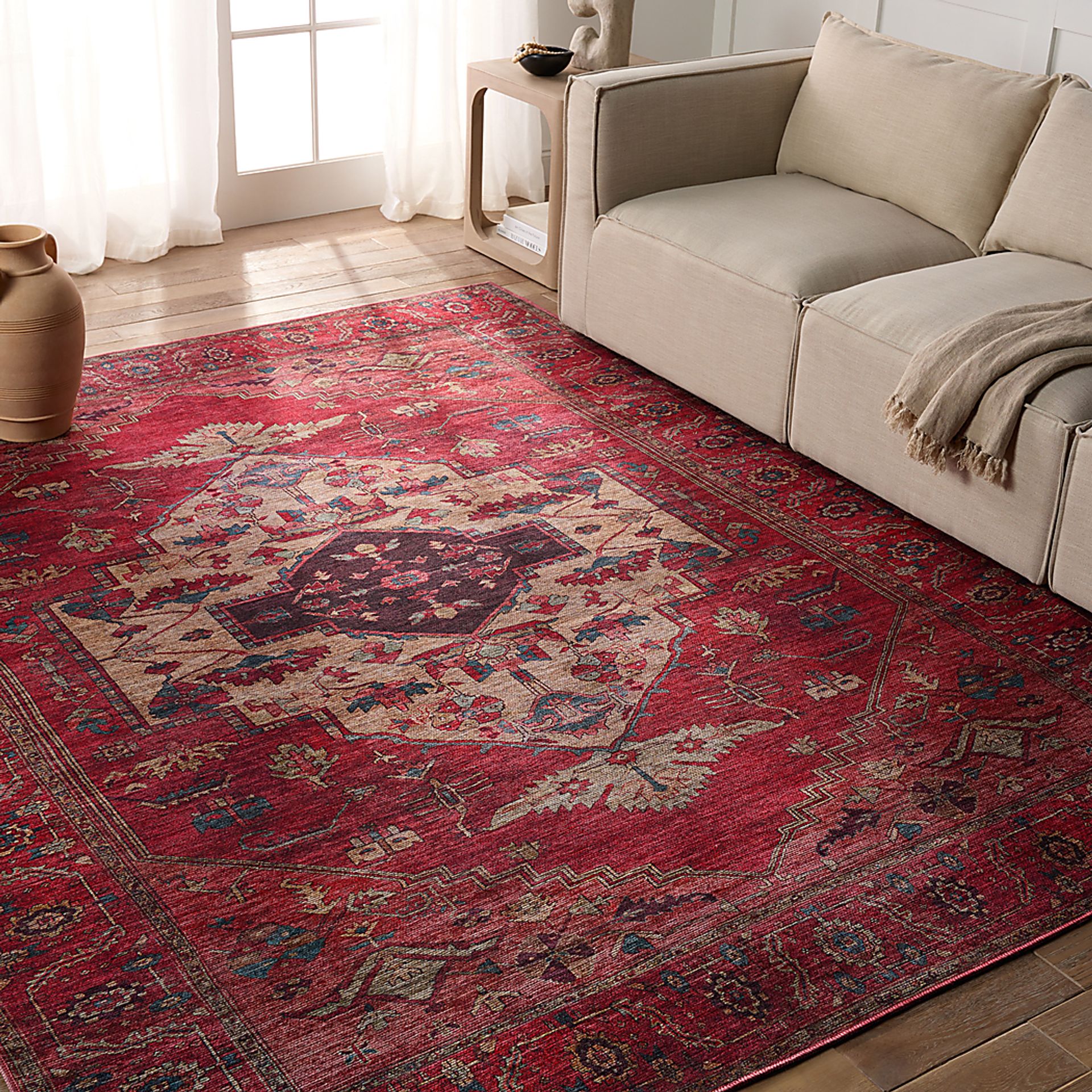 Tortos Red 3' x 8' Runner Rug - Image 2