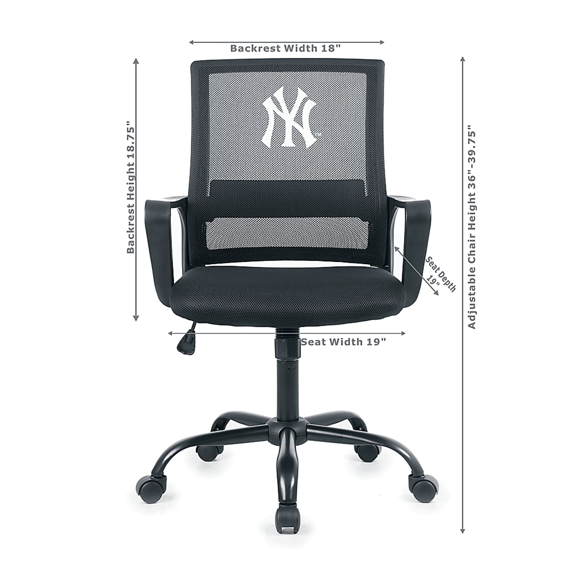 Tough Match MBL New York Yankees Black Desk Chair - Image 2