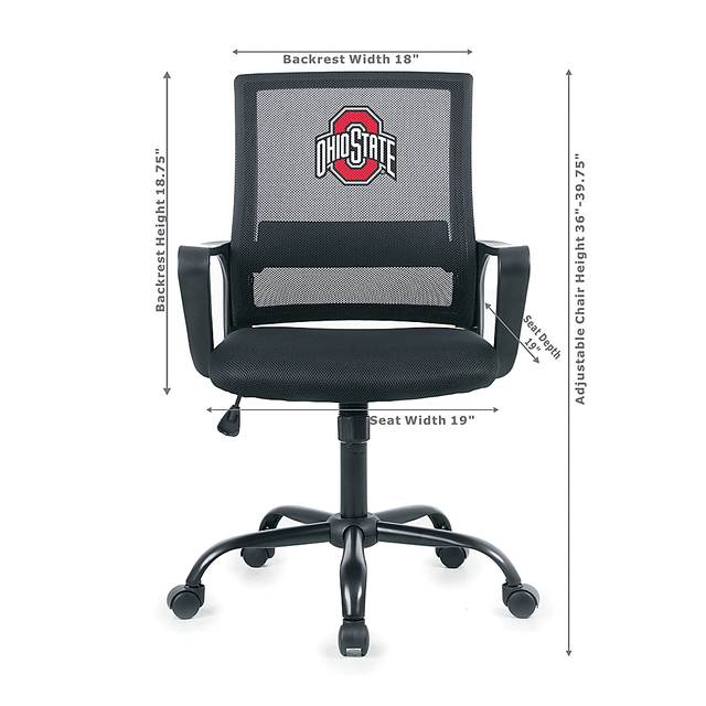 Tough Match NCAA Ohio State Black Desk Chair - Thumbnail - Image 2