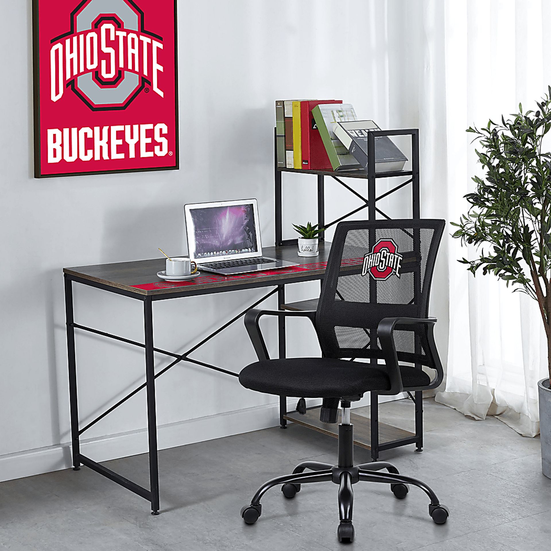 Tough Match NCAA Ohio State Black Desk Chair - Image 3