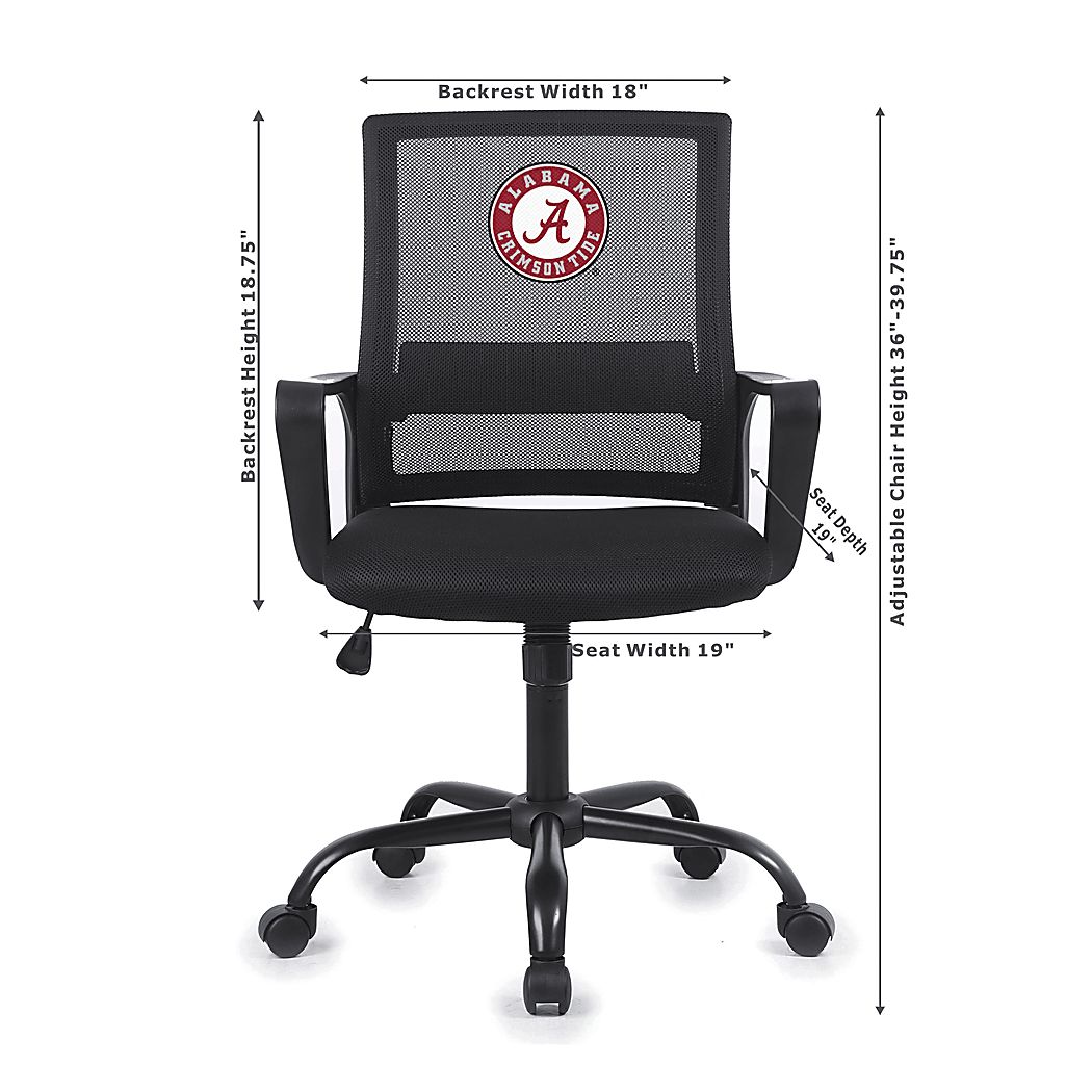Tough Match NCAA University of Alabama Black Desk Chair - Thumbnail 2