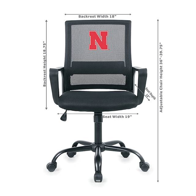 University of Nebraska Black Desk Chair - Thumbnail - Image 2