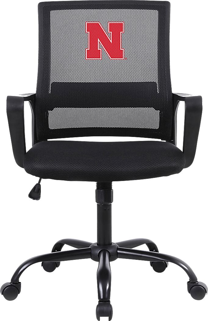 University of Nebraska Black Desk Chair - Thumbnail 2