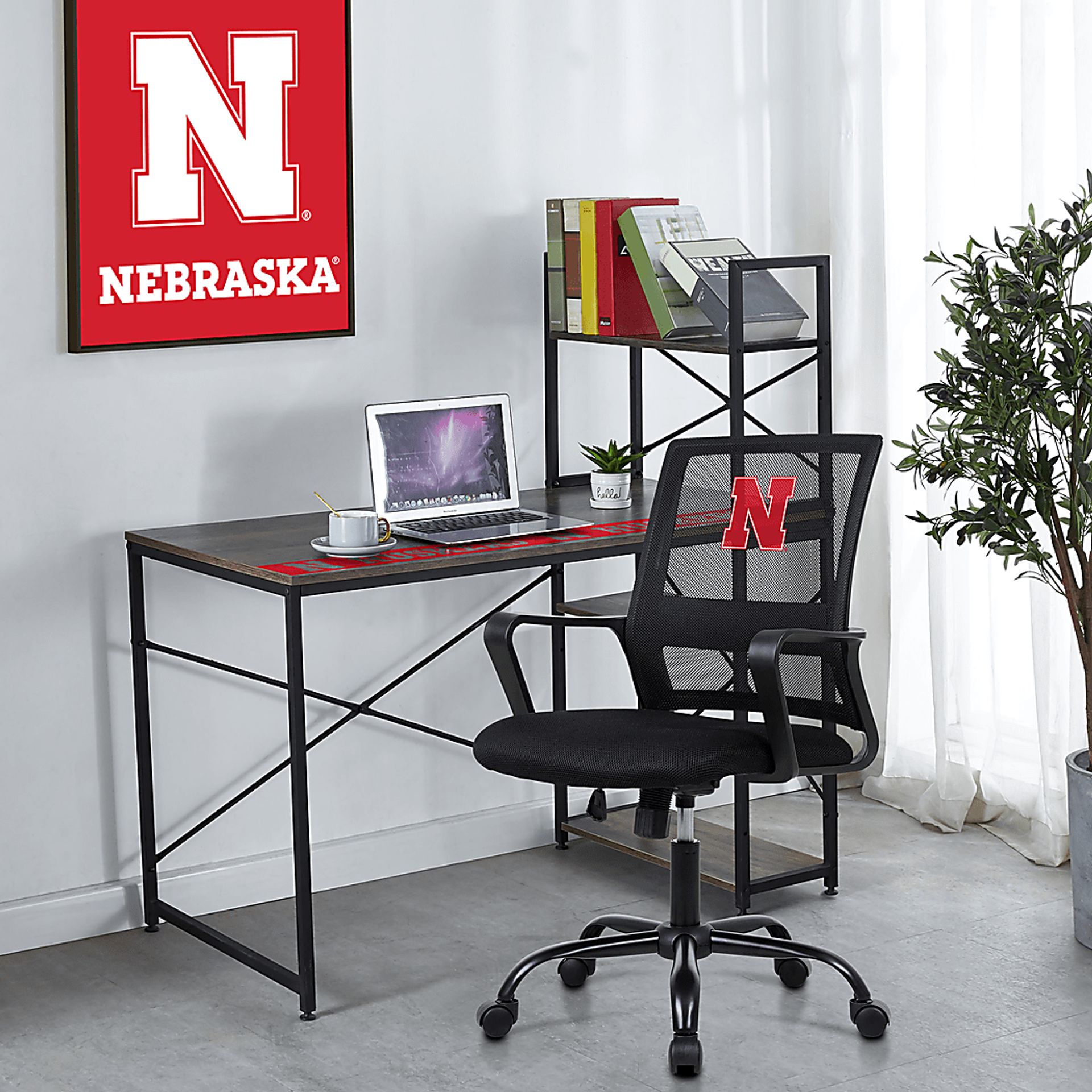 University of Nebraska Black Desk Chair - Image 3
