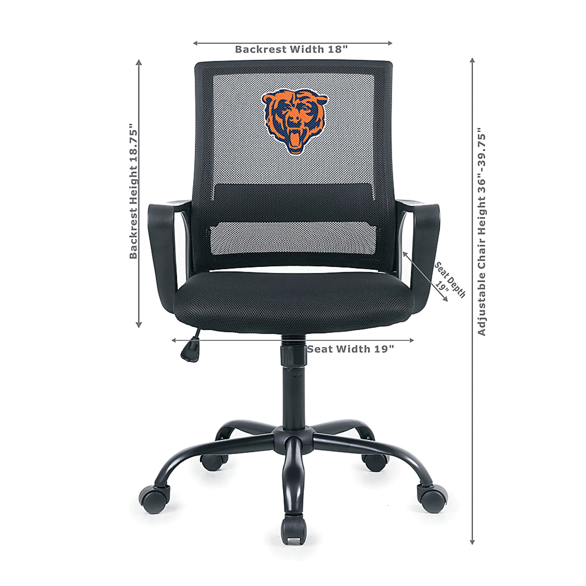 Chicago Bears Black Desk Chair - Image 5