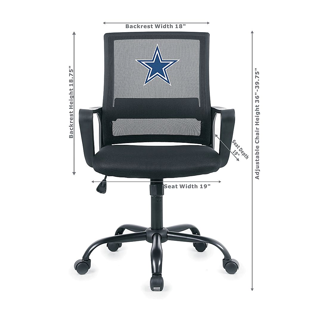 Tough Match NFL Dallas Cowboys Black Desk Chair - Thumbnail 4