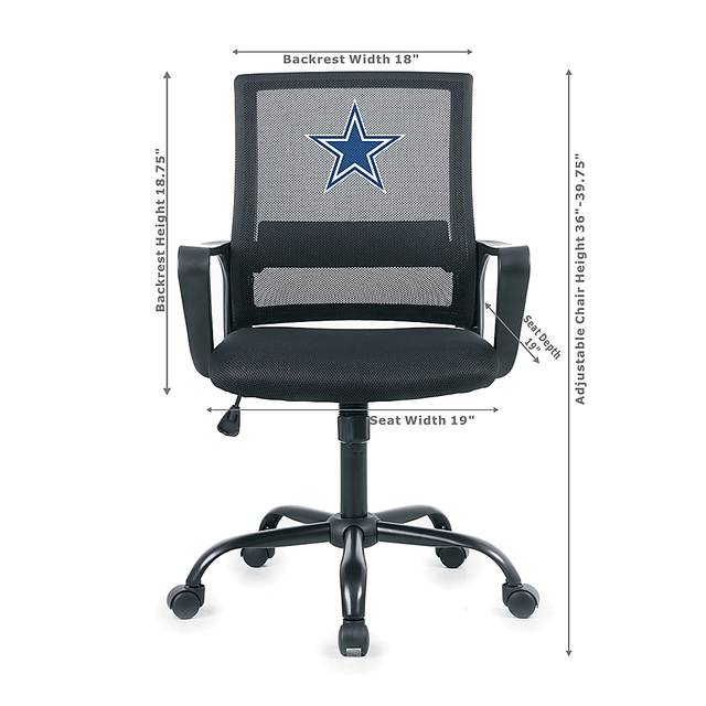 Tough Match NFL Dallas Cowboys Black Desk Chair - Thumbnail - Image 5