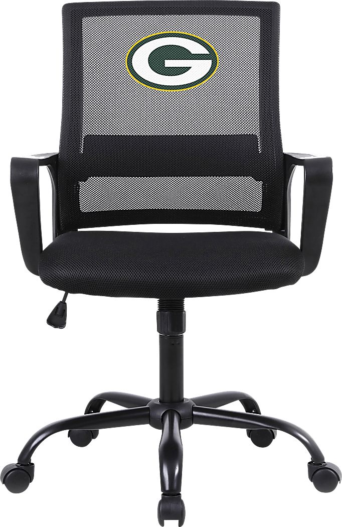 Green Bay Packers Black Desk Chair - Thumbnail 2