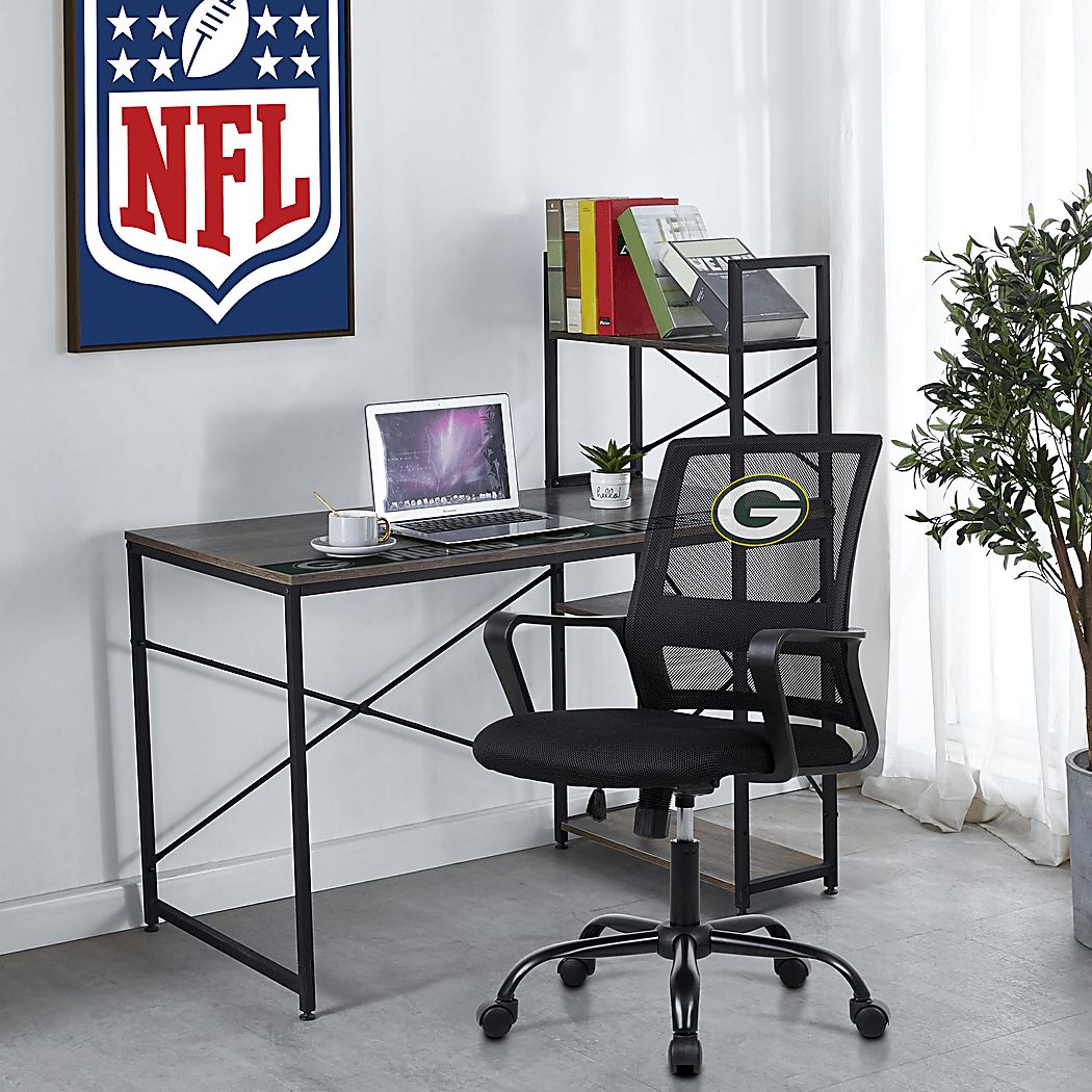 Green Bay Packers Black Desk Chair - Thumbnail 3