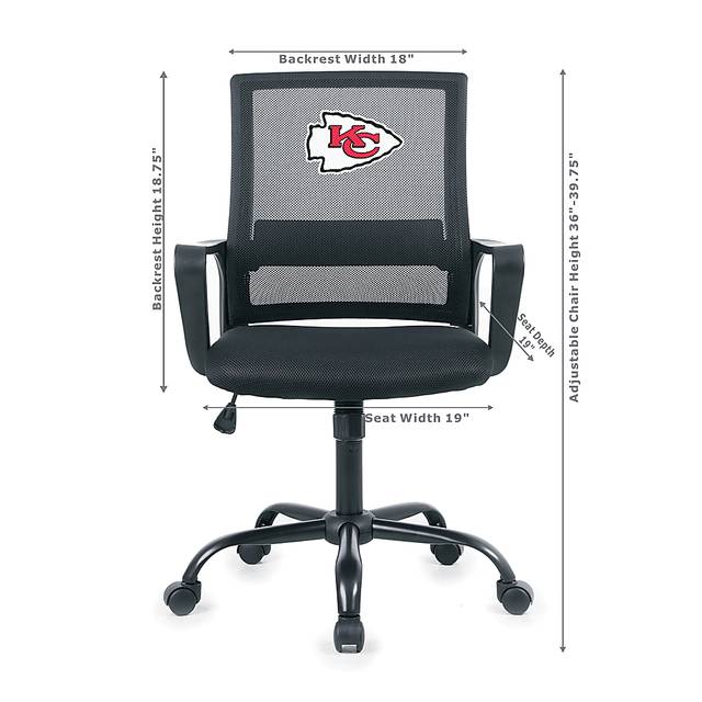Tough Match NFL Kansas City Chiefs Black Desk Chair - Thumbnail - Image 5