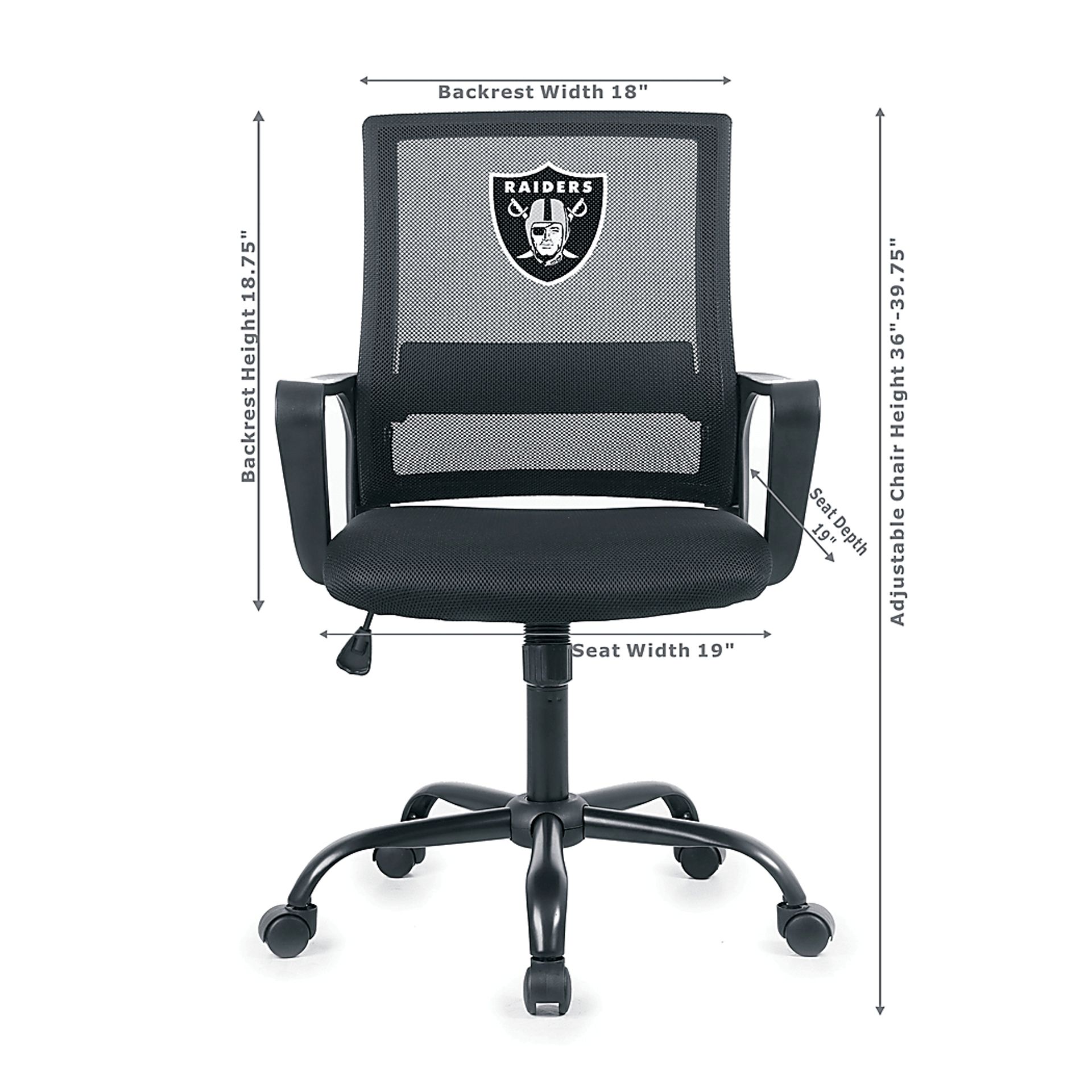 Tough Match NFL Las Vegas Raiders Black Desk Chair - Image 5