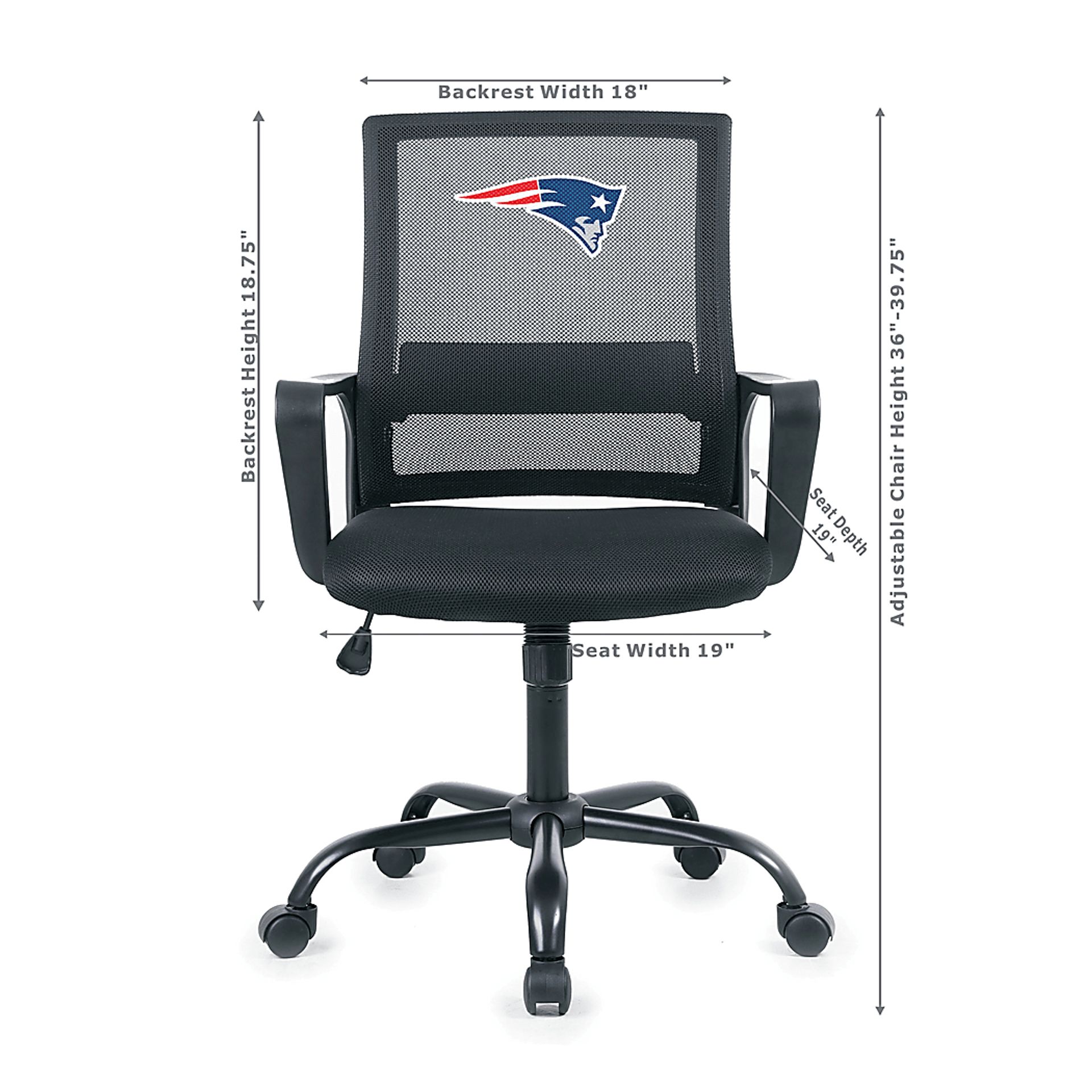 New England Patriots Black Desk Chair - Image 5