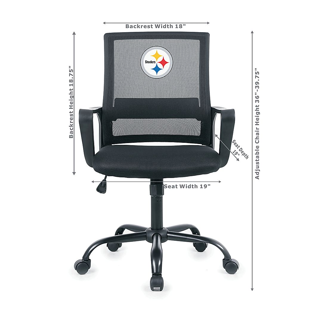 Pittsburgh Steelers Black Desk Chair - Thumbnail 3