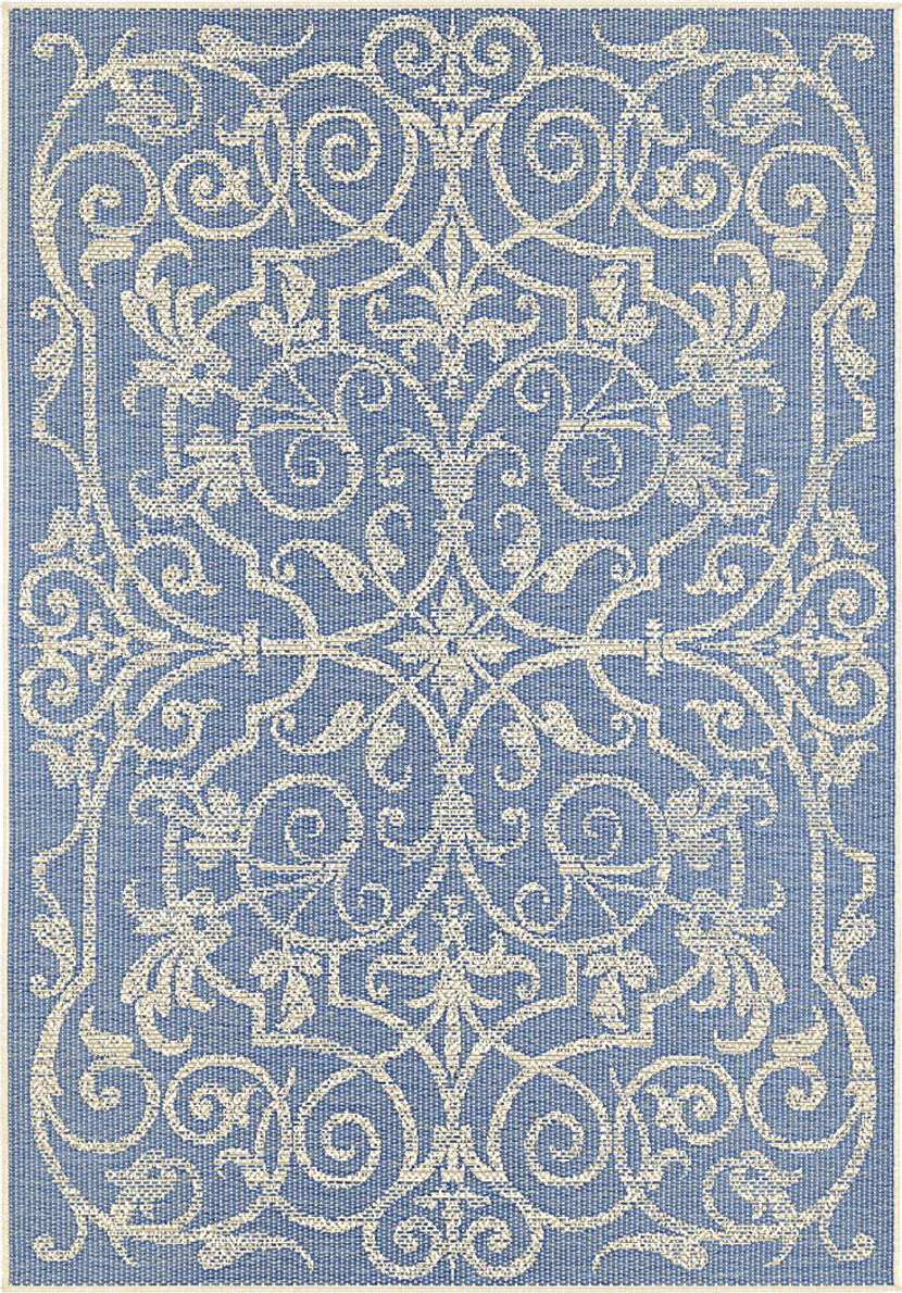 Toulon Blue 7'6 x 10'9 Indoor/Outdoor Rug