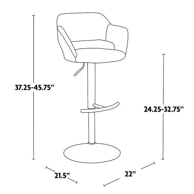 Toune Brown Adjustable Swivel Barstool, Set of 2 - Thumbnail - Image 12