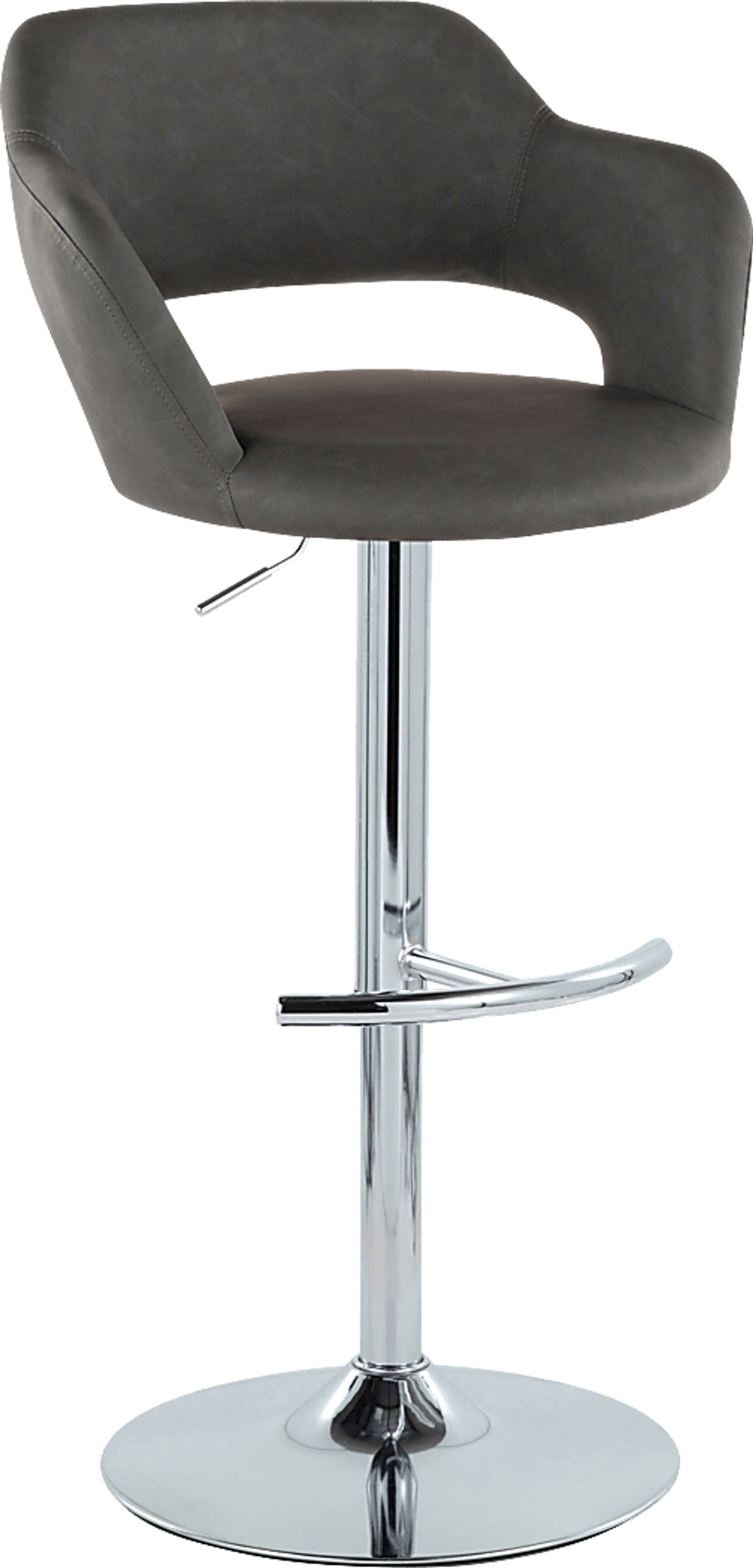 Toune Gray Adjustable Swivel Barstool, Set of 2 - Image 6