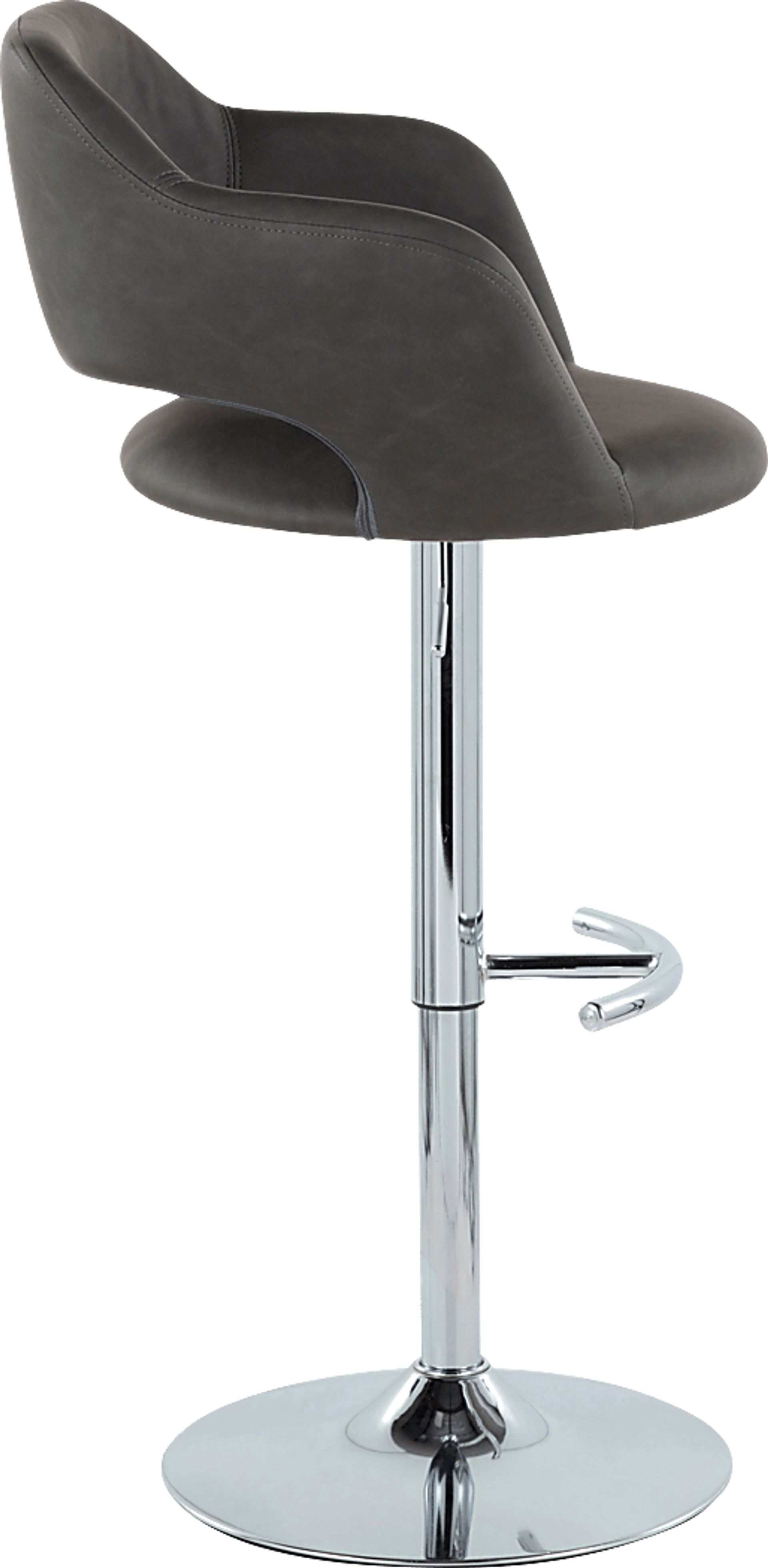 Toune Gray Adjustable Swivel Barstool, Set of 2 - Image 7