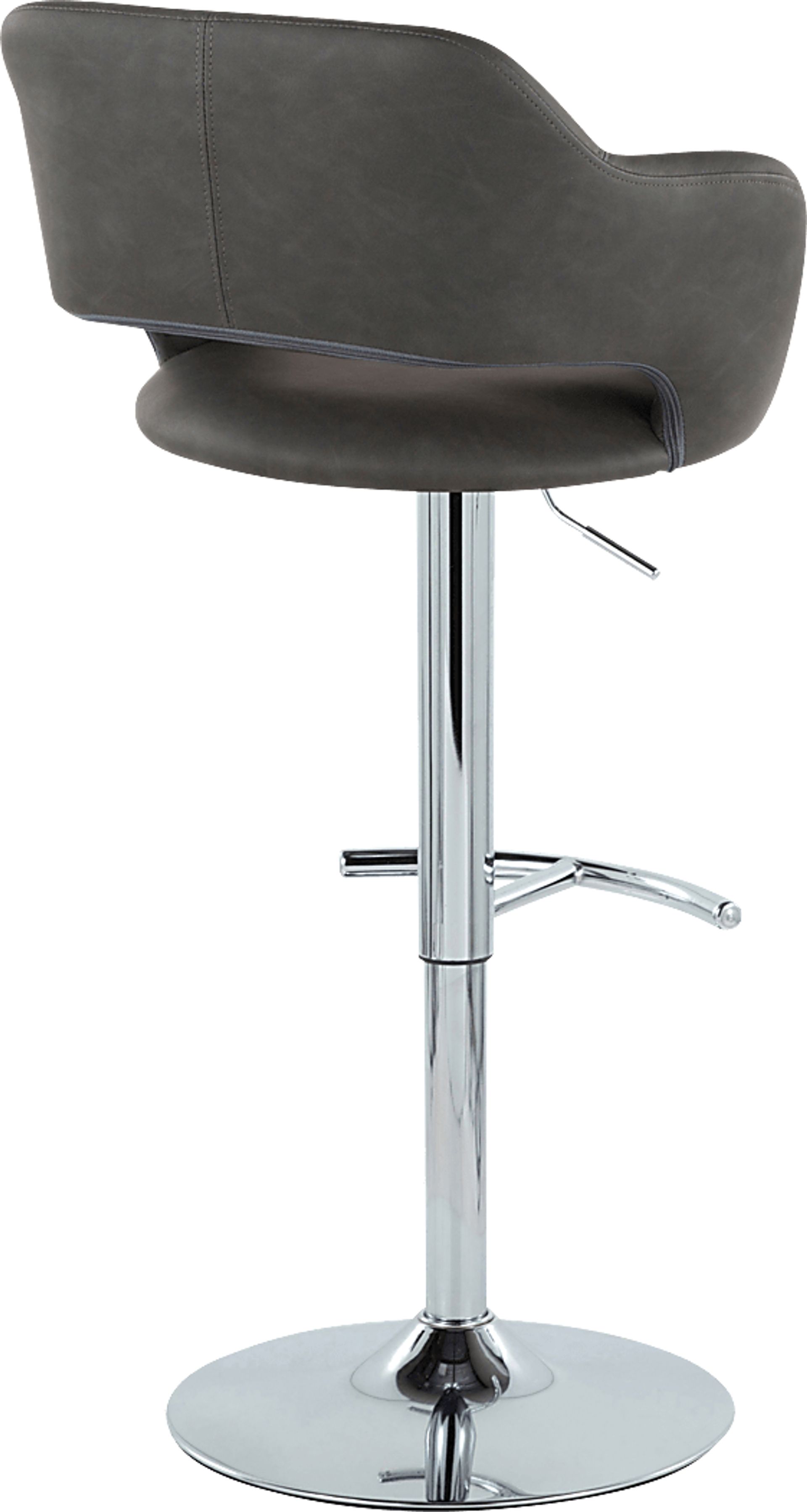 Toune Gray Adjustable Swivel Barstool, Set of 2 - Image 8