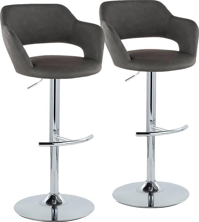 Toune Gray Adjustable Swivel Barstool, Set of 2 - Thumbnail - Image 1
