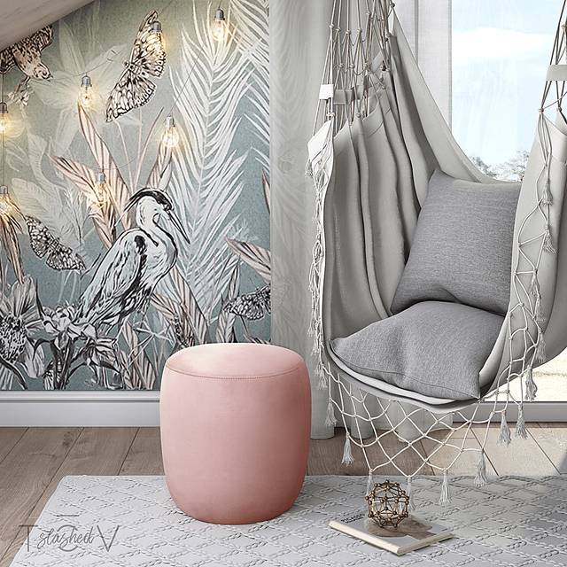 Tovelar Pink Ottoman - Thumbnail - Image 4