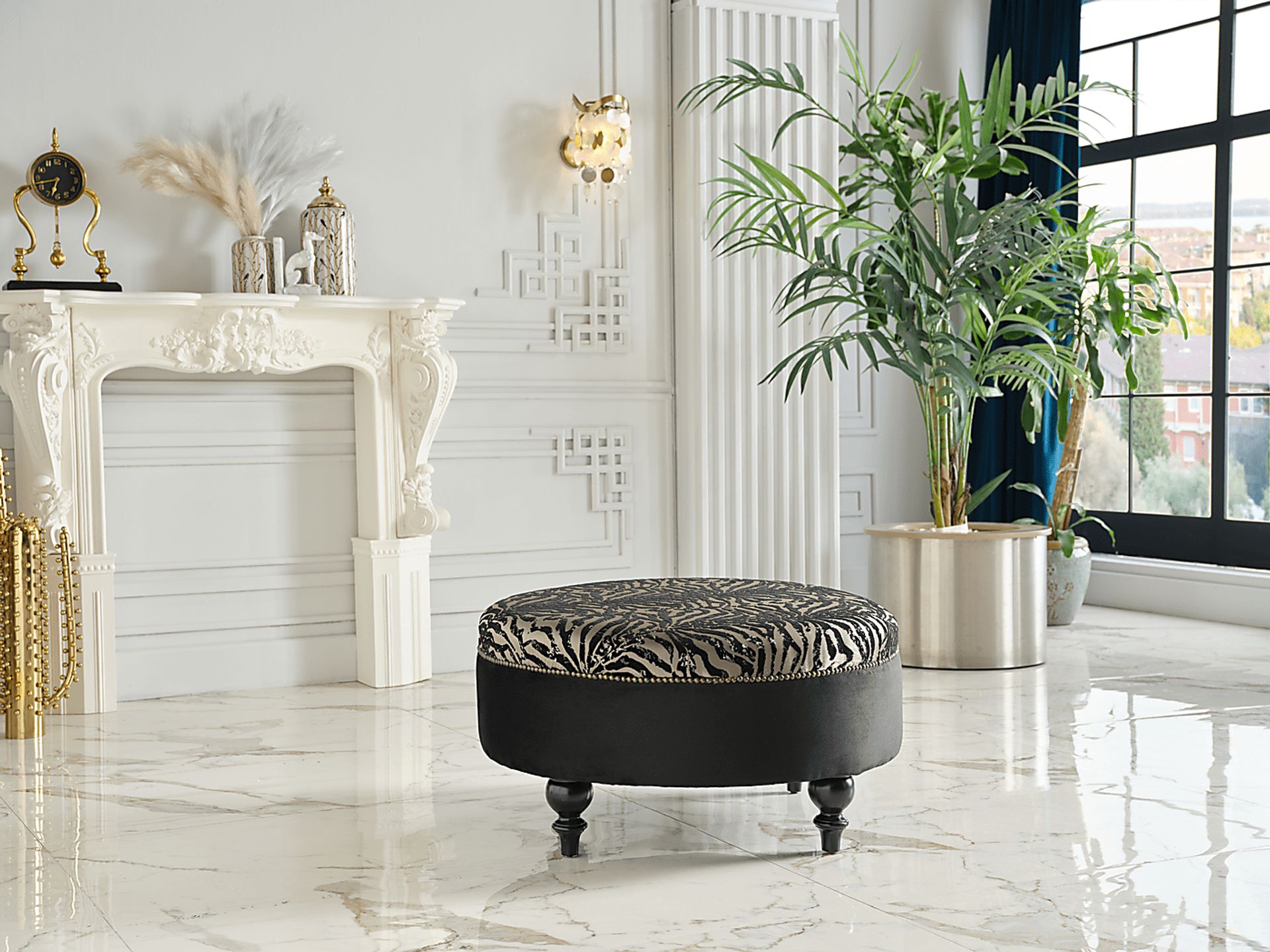 Tovito Black Accent Ottoman - Image 5