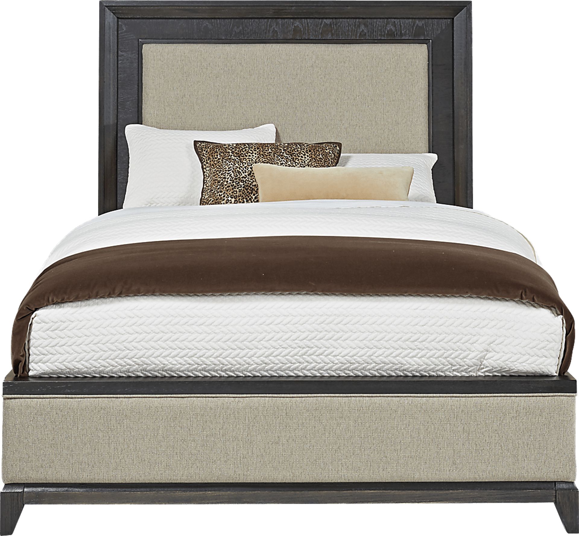 Townhouse Dark Brown 3 Pc Queen Upholstered Bed - Image 1
