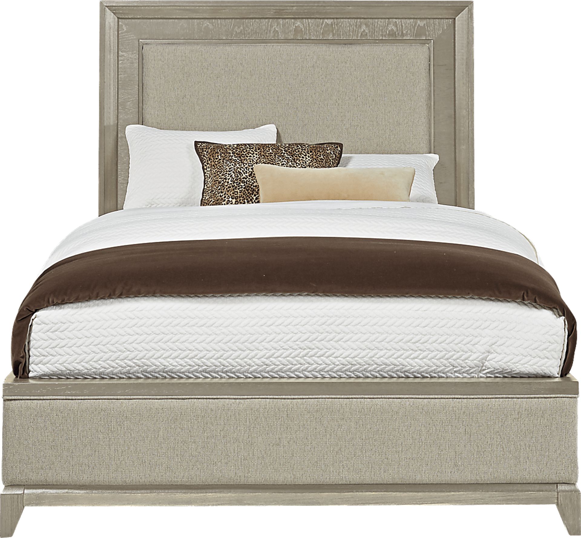 Townhouse Light Brown 3 Pc Queen Upholstered Bed - Image 1