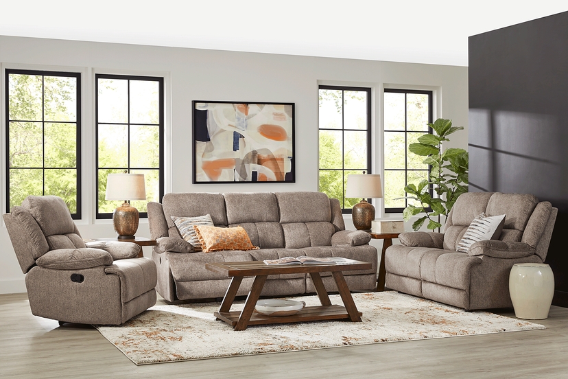Townsend Brown 2 Pc Living Room with Reclining Sofa