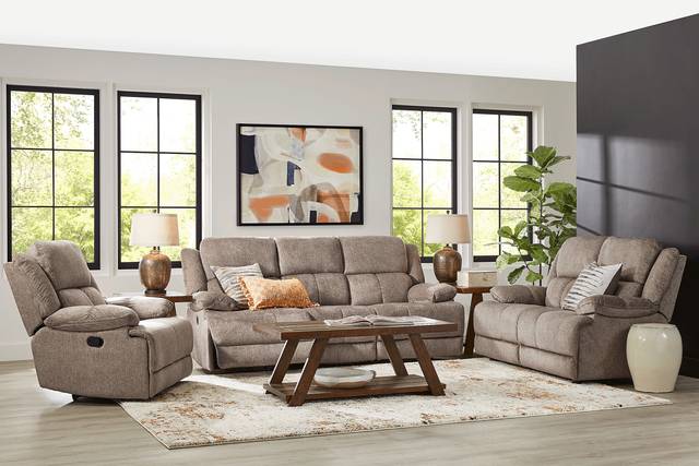 Townsend Brown 3 Pc Living Room with Reclining Sofa - Thumbnail - Image 1