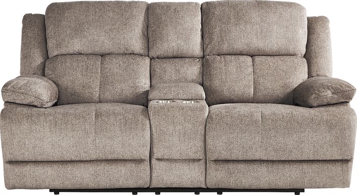 Townsend Brown Reclining Console Loveseat