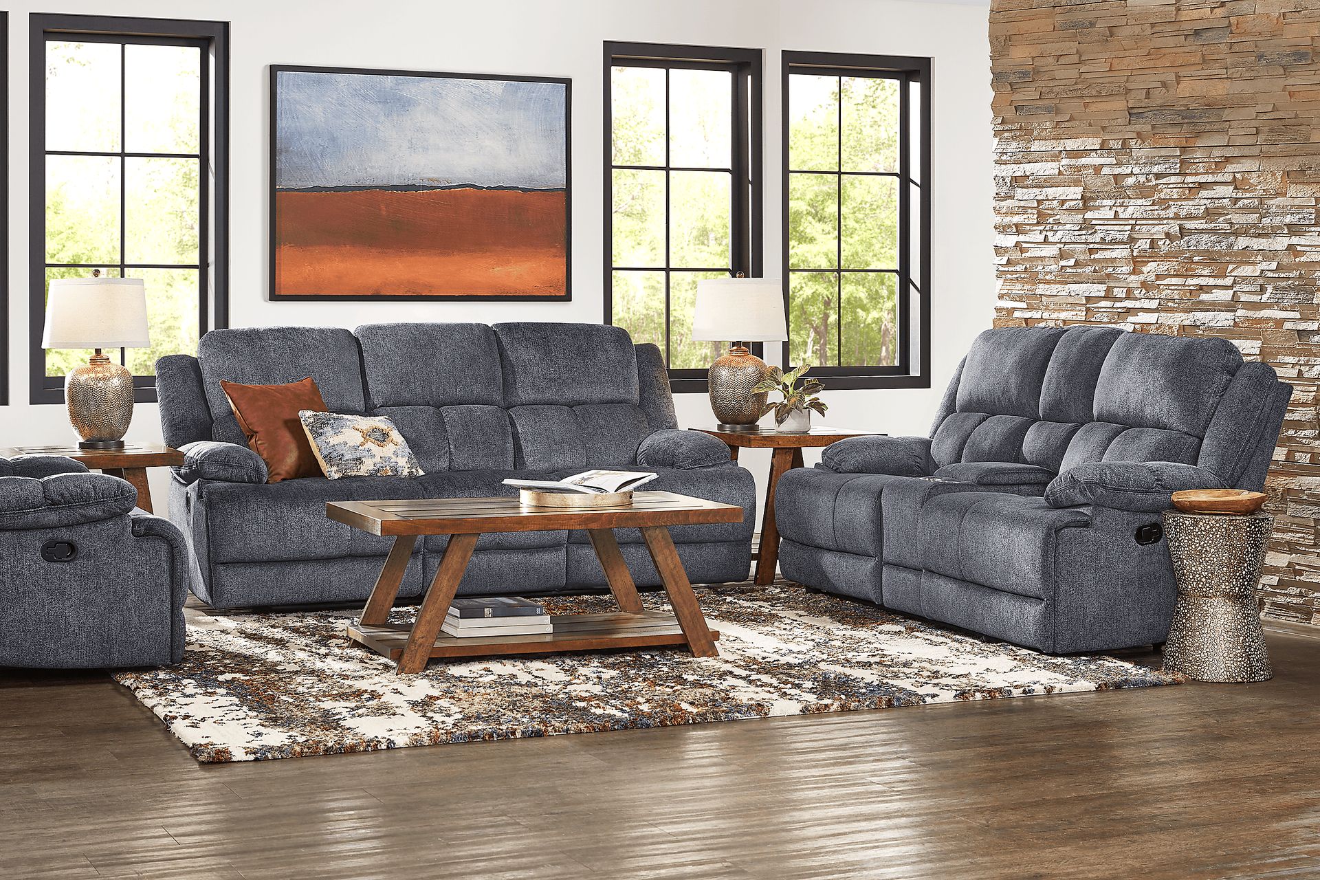 Townsend Gray 8 Pc Reclining Living Room - Image 1