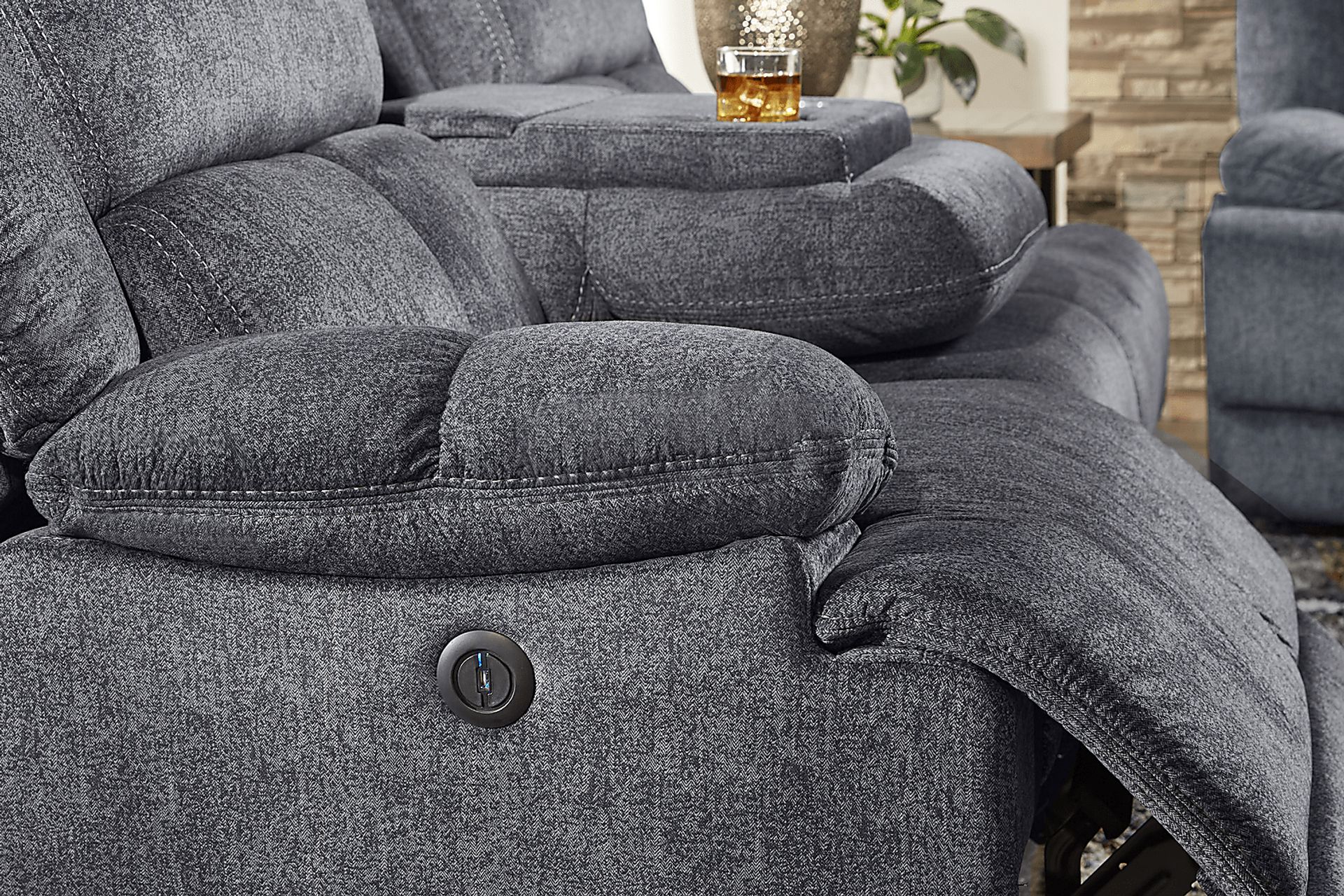 Townsend Gray Power Reclining Sofa - Image 4