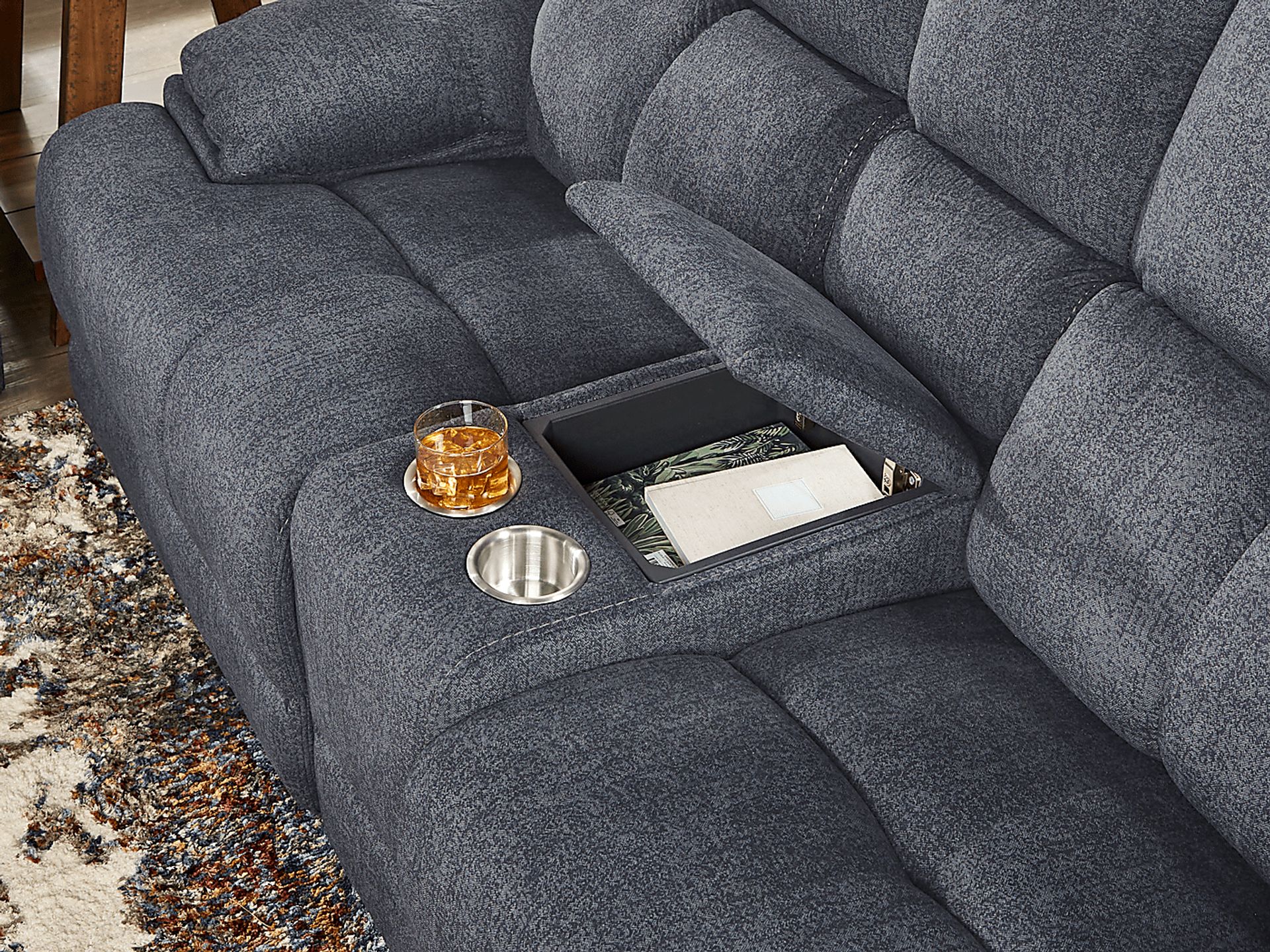 Townsend Gray Reclining Console Loveseat - Image 3