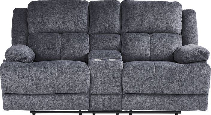 Townsend Gray Reclining Console Loveseat