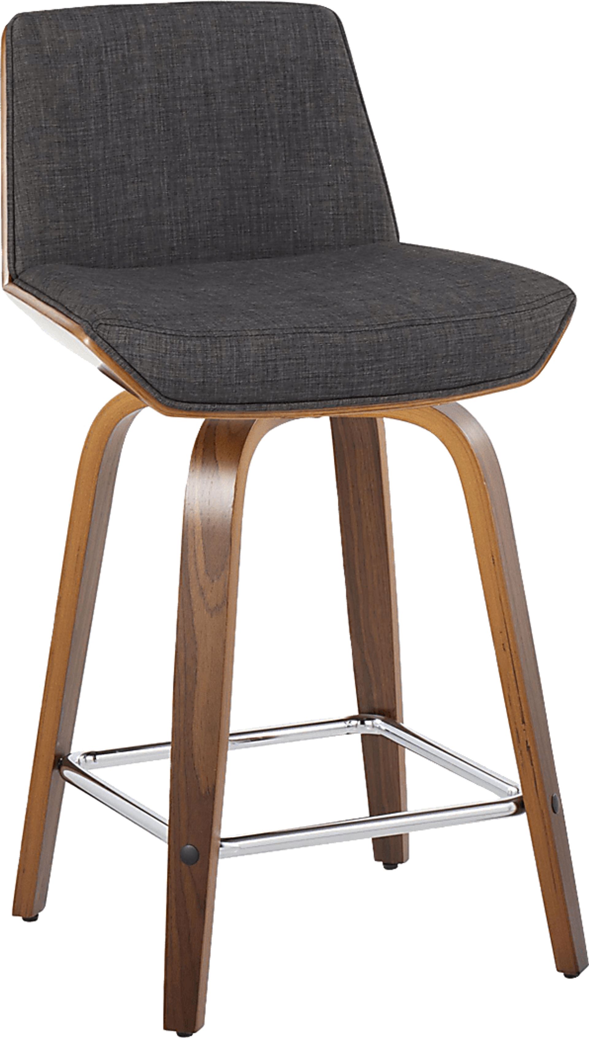 Towton I Charcoal Swivel Counter Height Stool, Set of 2 - Image 7