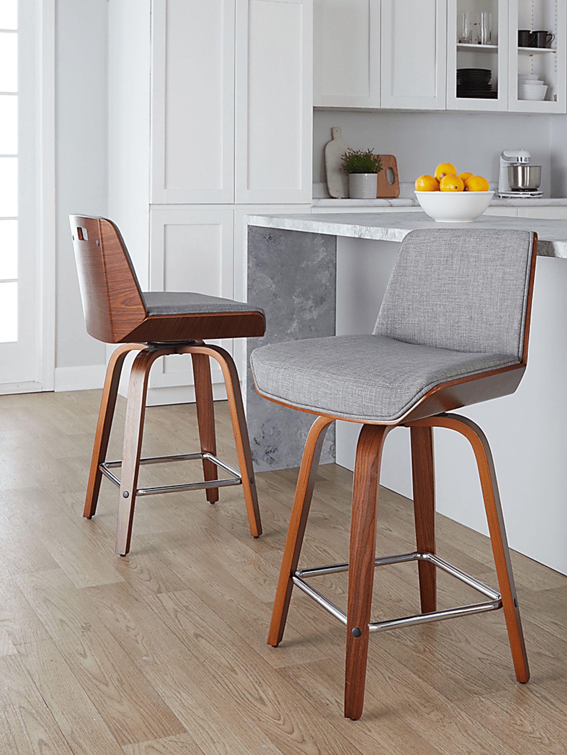 Towton I Gray Swivel Counter Height Stool, Set of 2 - Image 2